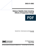 Rollover Stability Index Including Effects of Suspension Design