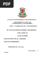 Calibration of A Venturimeter