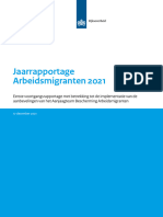 Jaarrapportage Arbeidsmigranten 2021. Eerste voortgangsrapportage met betrekking tot de implementatie van de aanbevelingen van het Aanjaagteam Bescherming Arbeidsmigranten