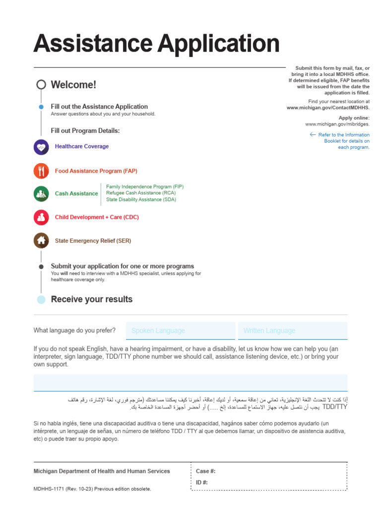 MDHHS-1171 Assistance Application Guide | PDF | Race And Ethnicity In ...