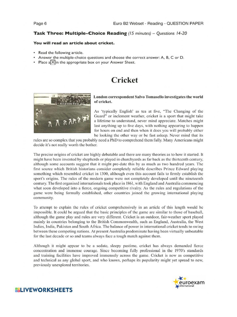 Reading test b2 pdf