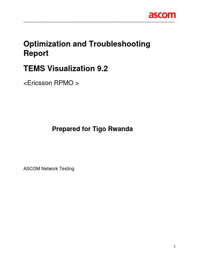 Tigo Rwanda Network Optimization Report | PDF | Telecommunications ...