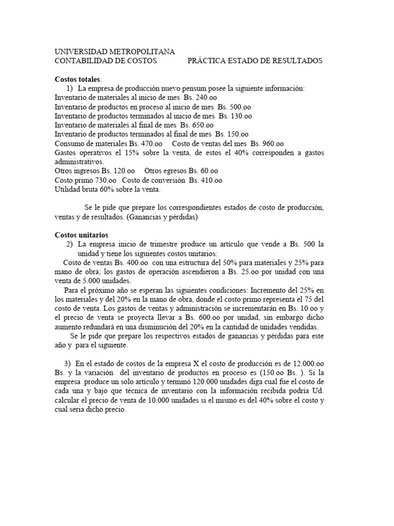 Contabilidad de Costos: Prácticas y Resultados | PDF | Business ...