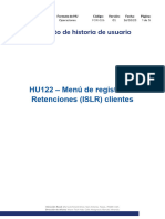 HU122 – Botón de registro de Retenciones (ISLR) clientes