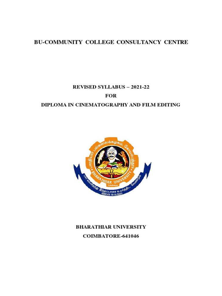 Diploma in Cinematography and Film Editing | PDF | Cinematography | Camera