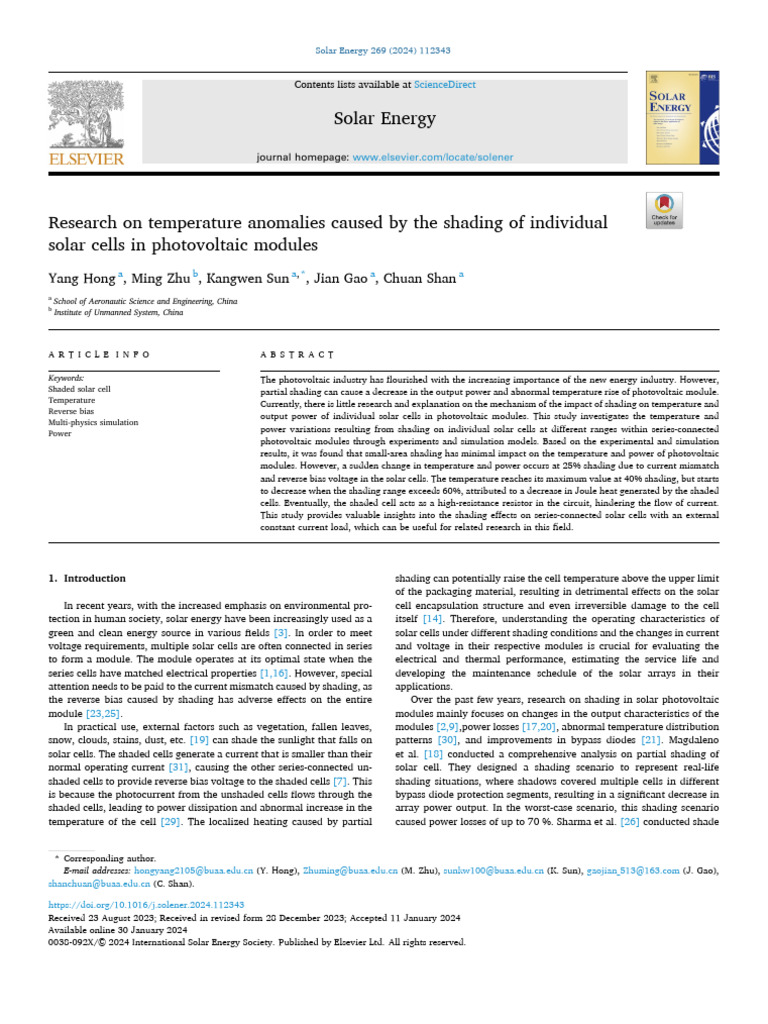 Shading Effects on Solar Cell Performance | PDF | Solar Cell | P–N Junction