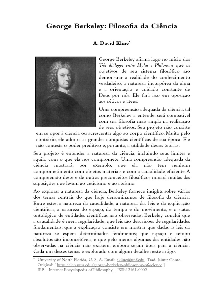 Filosofia da Ciência de Berkeley | PDF | Science | Causalidade