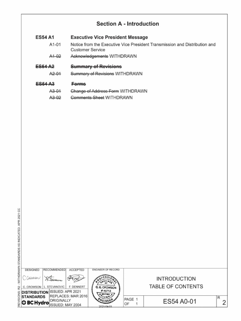ES54 Underground Civil Standards (February 5, 2024) | PDF