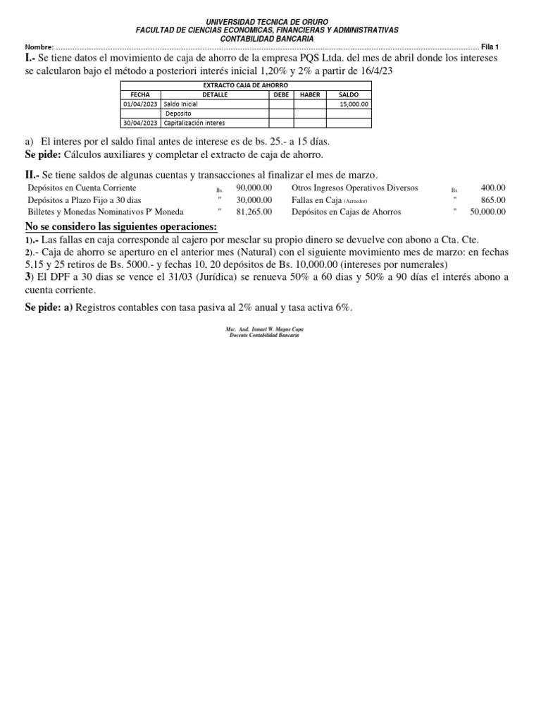 Practica 1 Primer Parcial 2024 Cuestionario | PDF | Contabilidad | Dinero