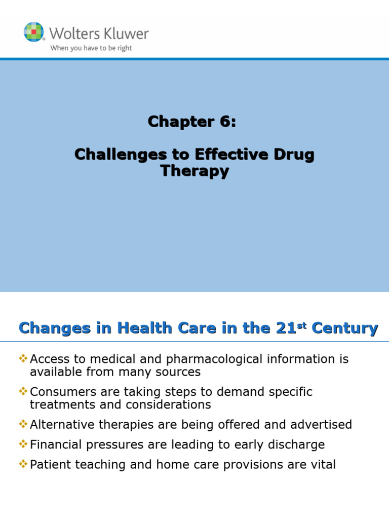 Challenges To Effective Drug Therapy | PDF | Food And Drug ...