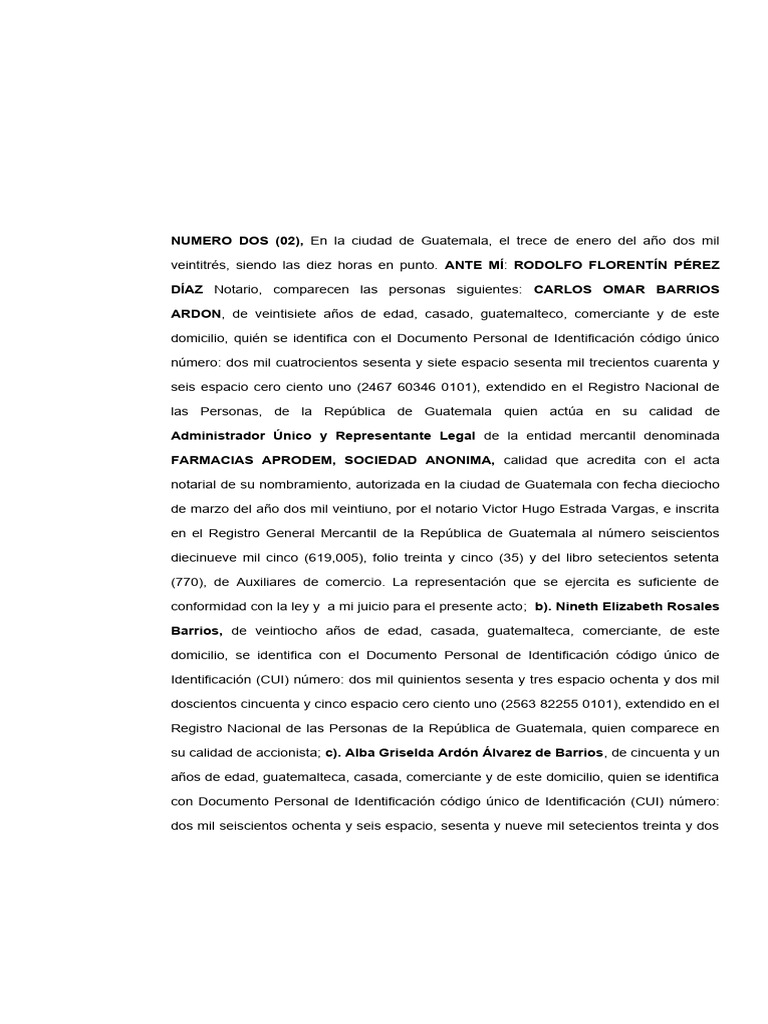 Acta de Asamblea de Farmacias Aprodem | PDF | Guatemala