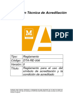 DTA-RE-006 v5 - Reglamento para El Uso Del Símbolo de Acreditación y La Condición de Acreditado - 0