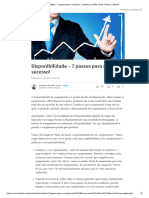 Disponibilidade - 7 Passos para o Sucesso! - Jerônimo Simeão Júnior - Pulse - LinkedIn