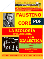 Libro Nro. 147. La Biología Evolucionista y La Dialéctica. Faustino Cordón. Colecc. e.o. Gmm