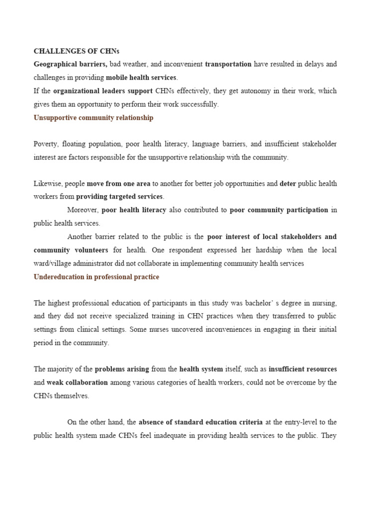 Challenges Faced by Community Health Nurses | PDF | Health Care ...