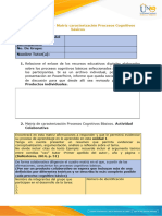 Anexo 2 - Tarea 2 - Matriz Caracterización Procesos Cognitivos Basicos