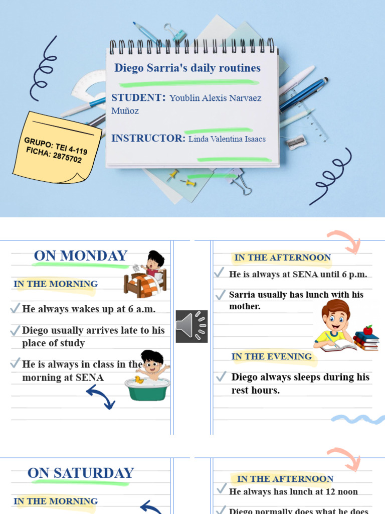 Diego Sarria's Daily Routines | PDF