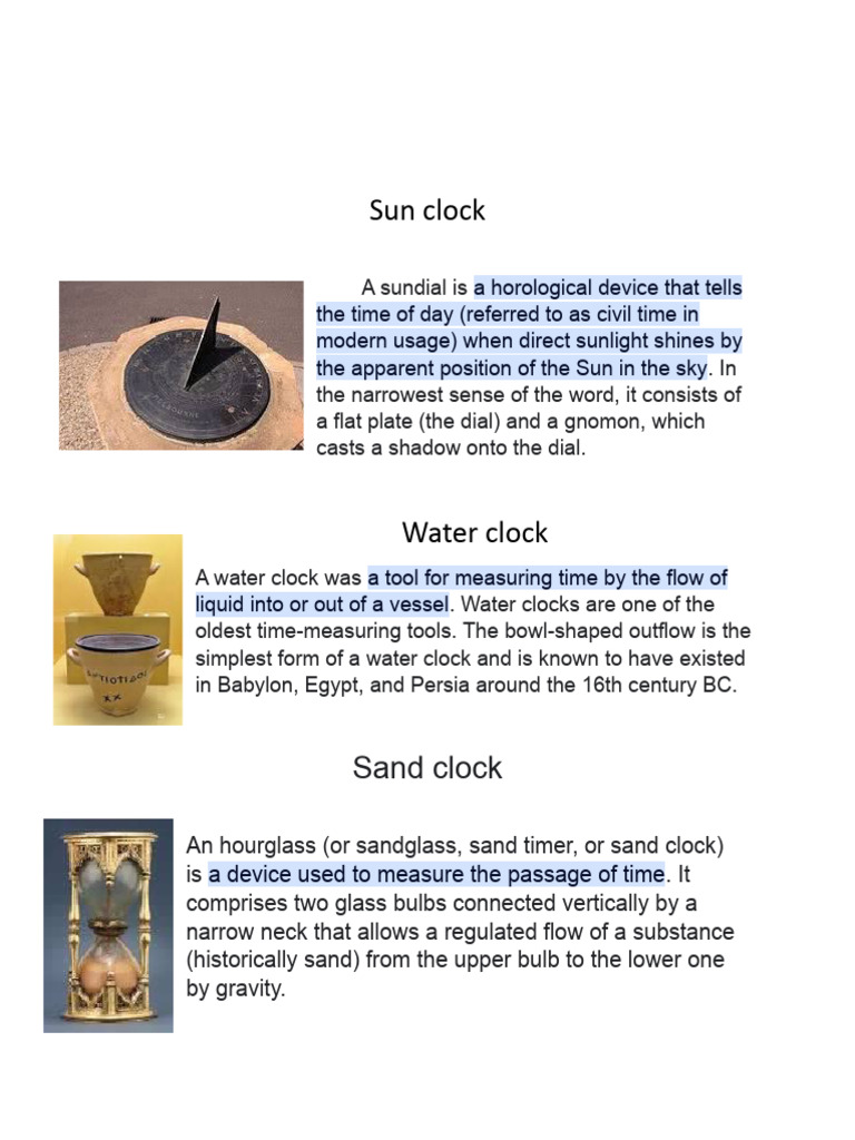 Sun Clock Water Sand PDF