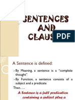 Sentences and Clauses 