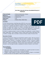 TORs para Oficial de Administracao e Financas - Tete