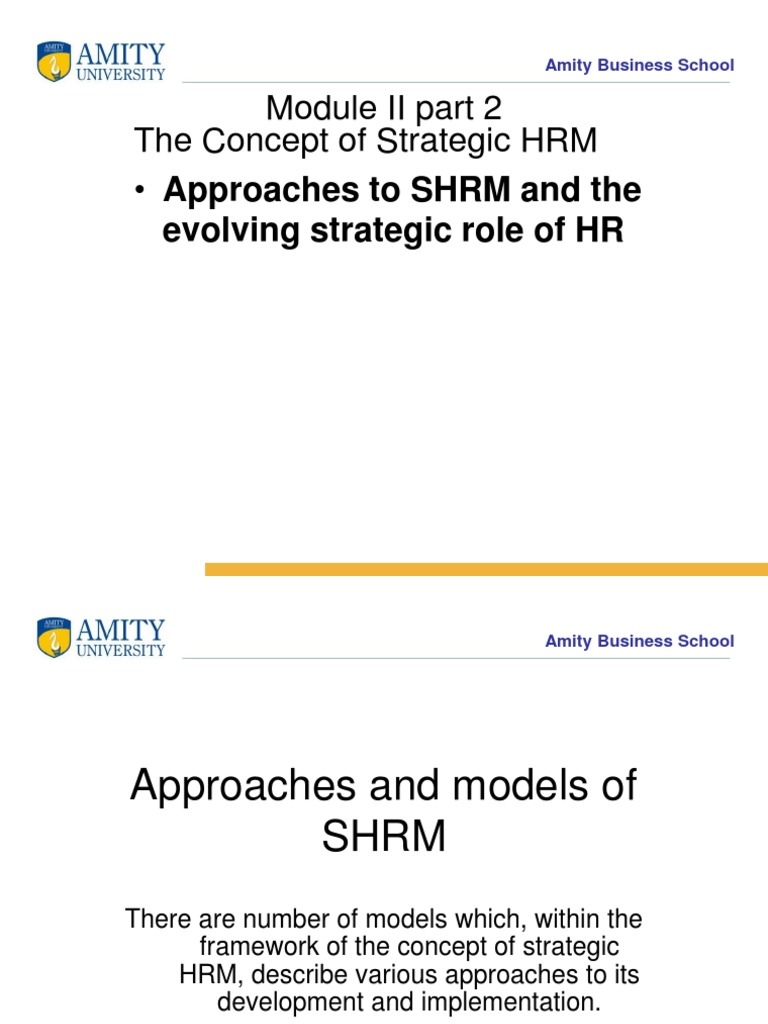 Strategic HRM Approaches and Models | PDF | Strategic Management ...