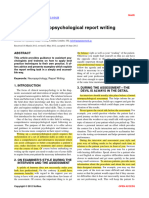 A Guide To Neuropsychological Report Writing