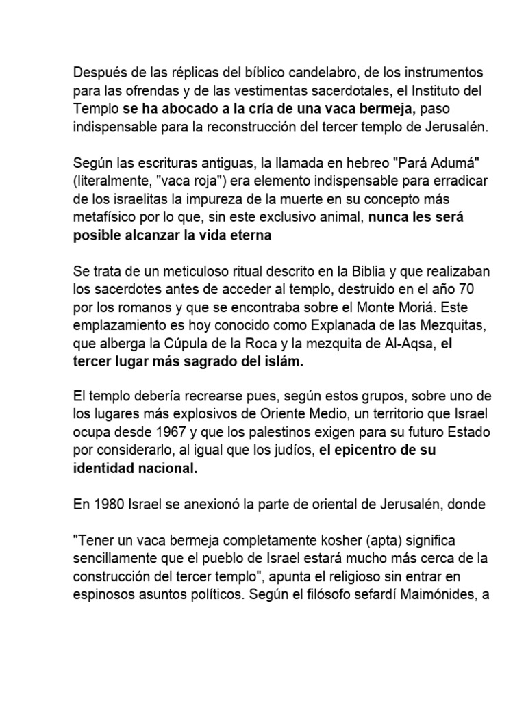 La Vaca Roja Pdf Templo En Jerusalén El Monte Del Templo 