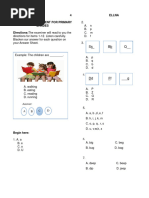 Answer Sheet Ellna Grade 3 | PDF