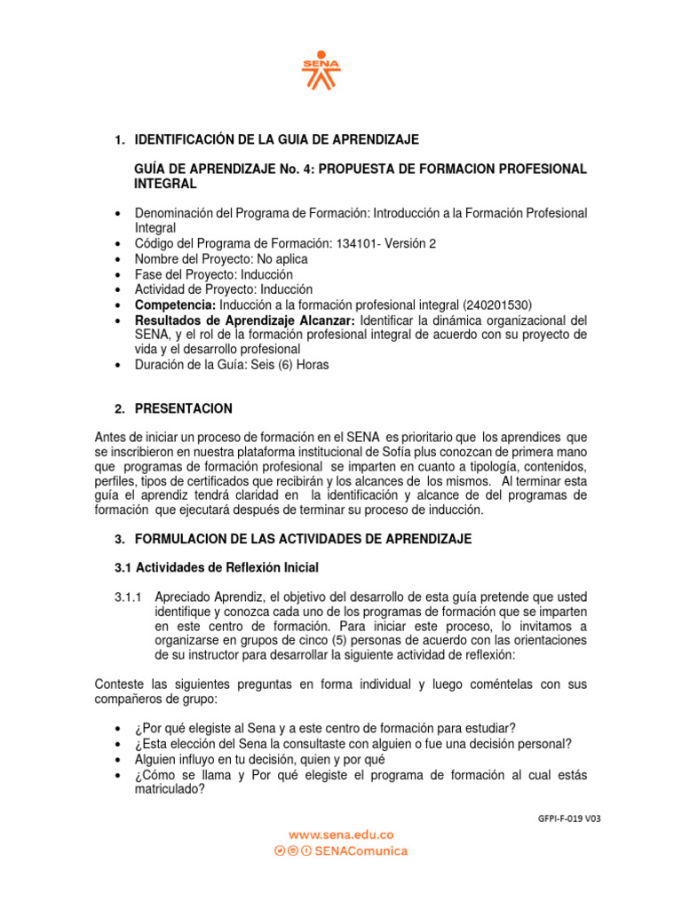 Guía de Inducción a la Formación SENA | PDF | Evaluación | Aprendizaje