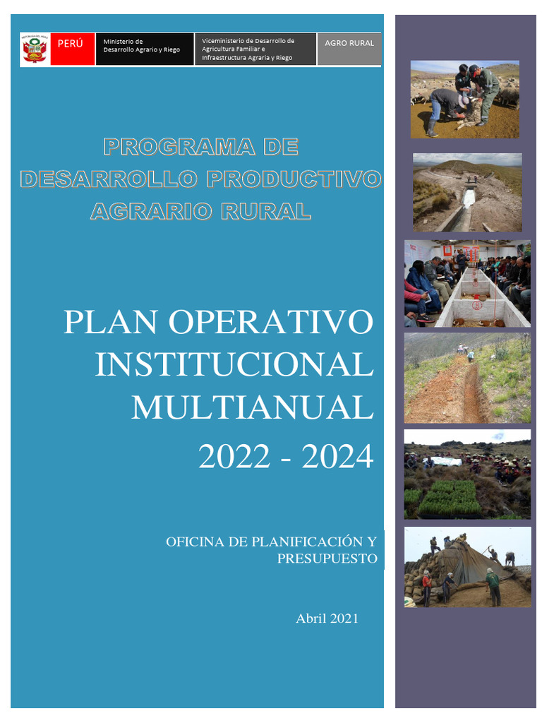 Plan Operativo Institucional Multianual POIM 2022 2024 | PDF ...