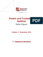 Sagacious Research - Patent & Trademark Updates – 7thNovember, 2011