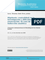 Hipótesis Centralidad en La Investigación y Dificultades en La Enunciación - Izura - Dalla Torre