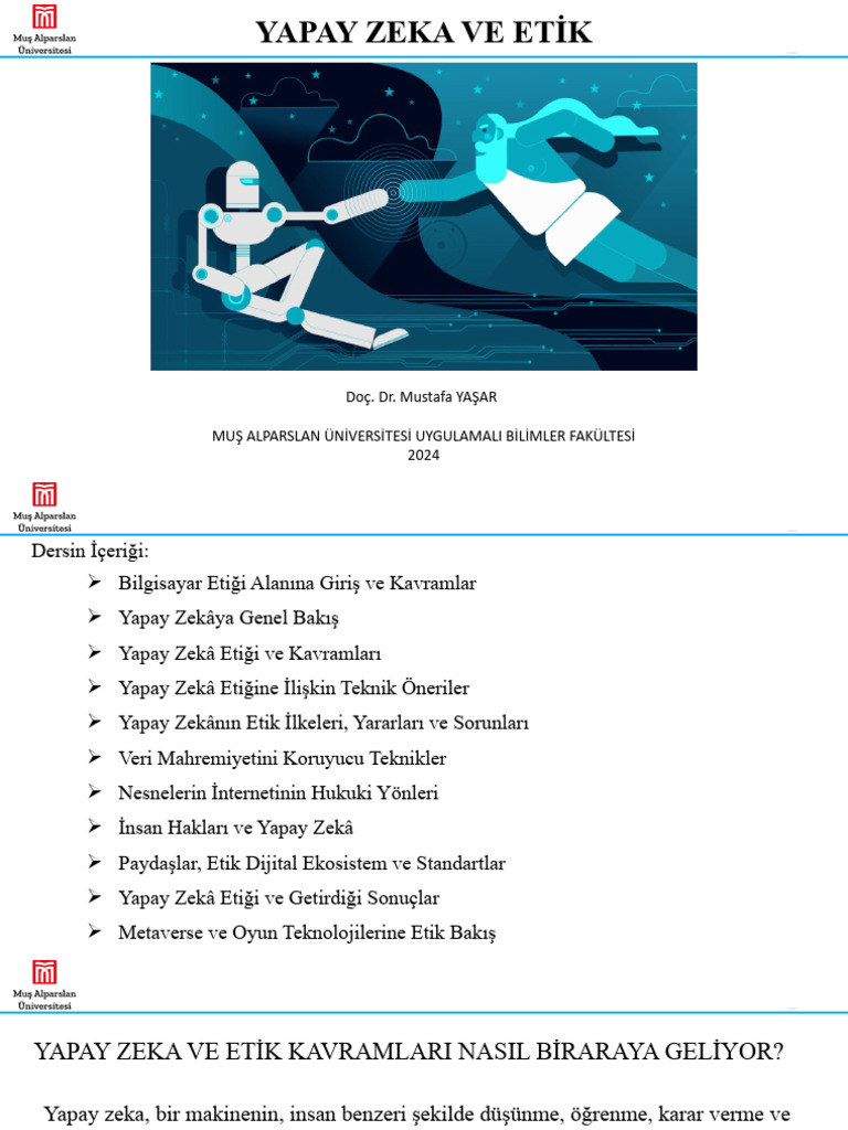 Yapay Zeka Ve Etik 3. Ve 4. Hafta | PDF