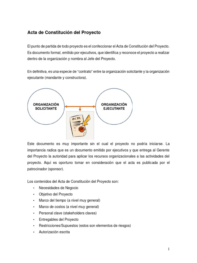 Acta de Constitución del Proyecto | PDF | Presupuesto