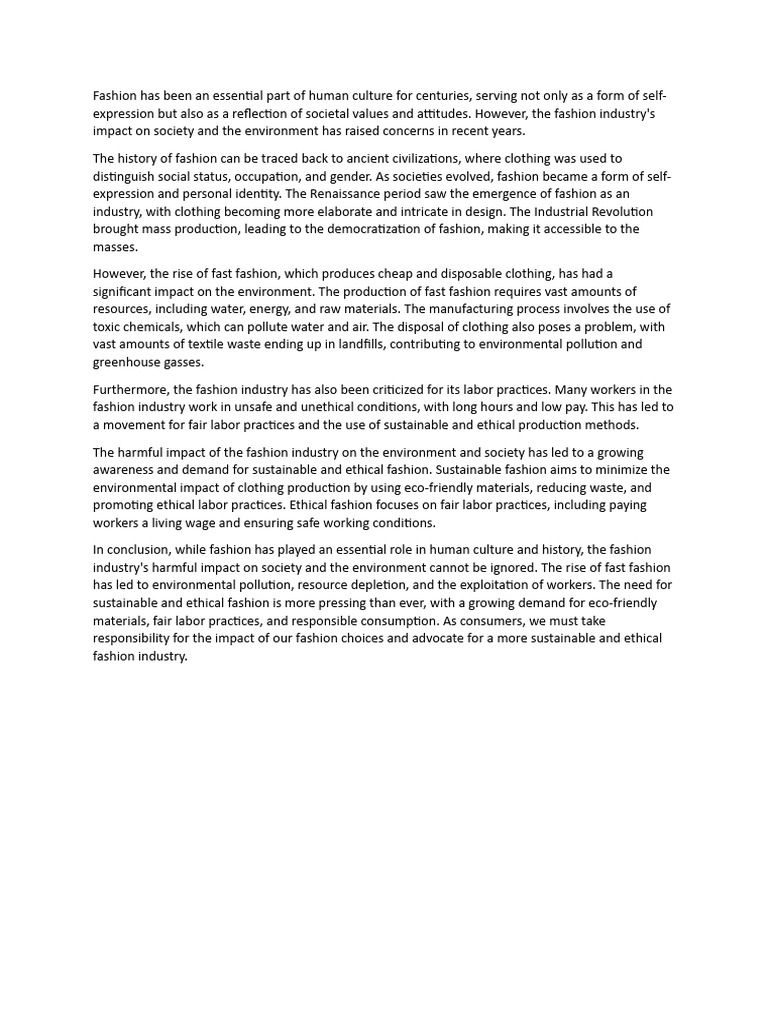 Fashion For English Oral PDF Fashion Sustainability