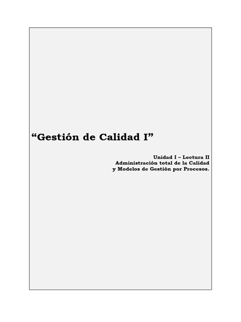 Administración Total de la Calidad | PDF | Calidad (comercial ...