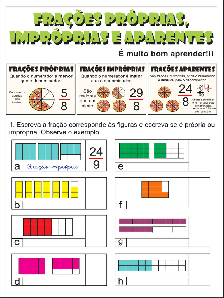 Frações: Próprias, Impróprias e Aparentes | PDF
