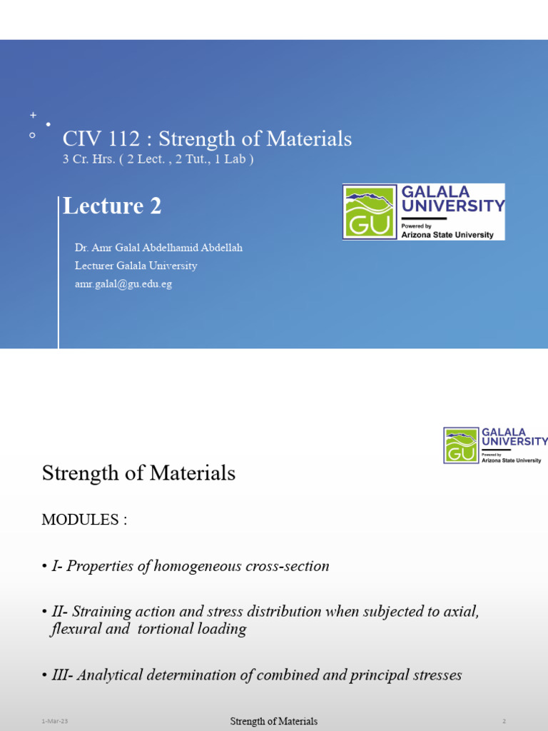 Strength of Materials Course Overview | PDF | Deformation (Engineering ...