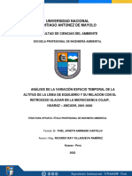 Analisis de La Variacion Espacio Temporal de La Altitud de La Linea de Equilibrio y Su Relacion Con El Retroceso Glaciar