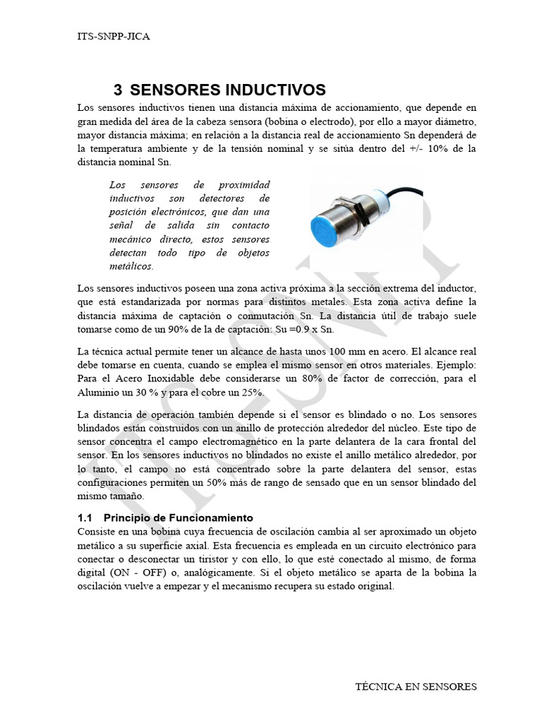 Aplicaciones de Sensores Inductivos | PDF | Ciencias fisicas | Ciencia ...