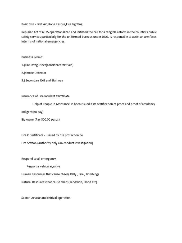 First Aid and Emergency Response Guidelines | PDF