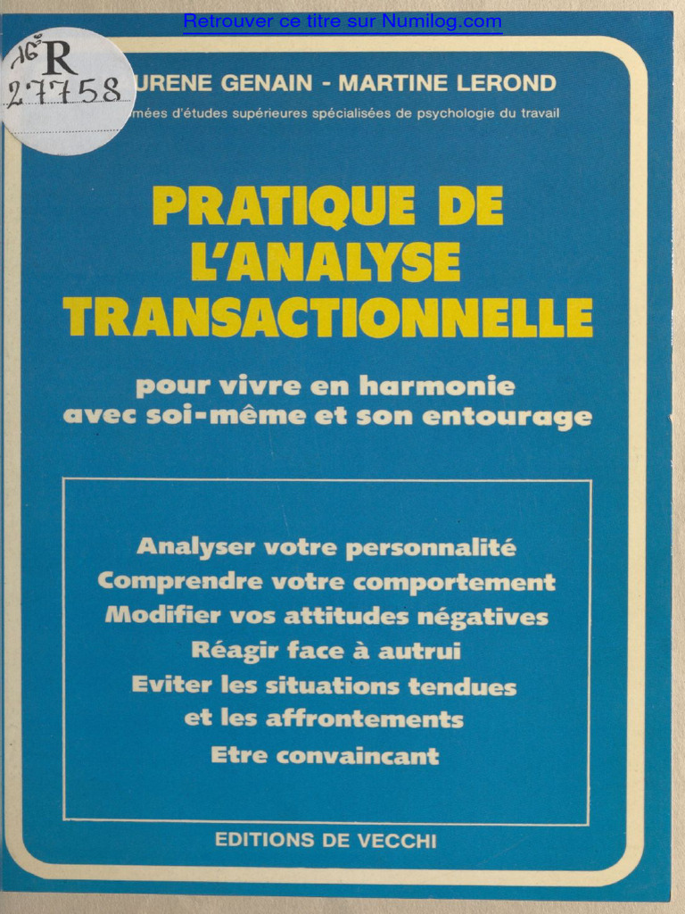 Analyse Transactionnelle et Harmonie Sociale | PDF | Psychologie | État
