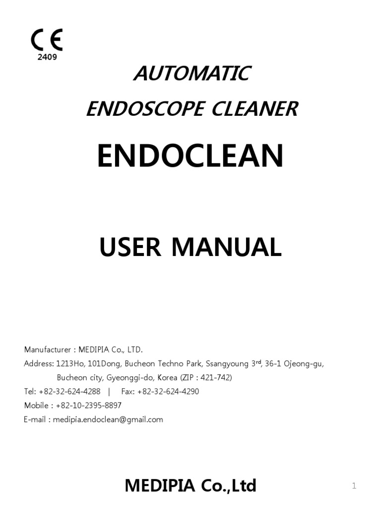 ENDO CLEAN 1000 User Manual English Ver. | PDF | Ac Power Plugs And ...