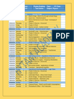 12th Physics Test Plan