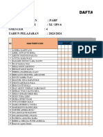 Daftar Hadir Xi Ips 6 Pabp