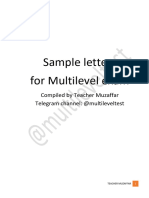 Sample Letters For Multilevel Exam