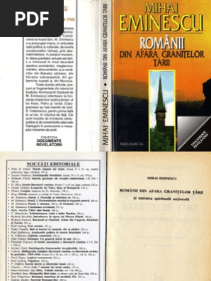 Romanii Din Afara GraniÈ›elor È›Äƒrii Mihai Eminescu