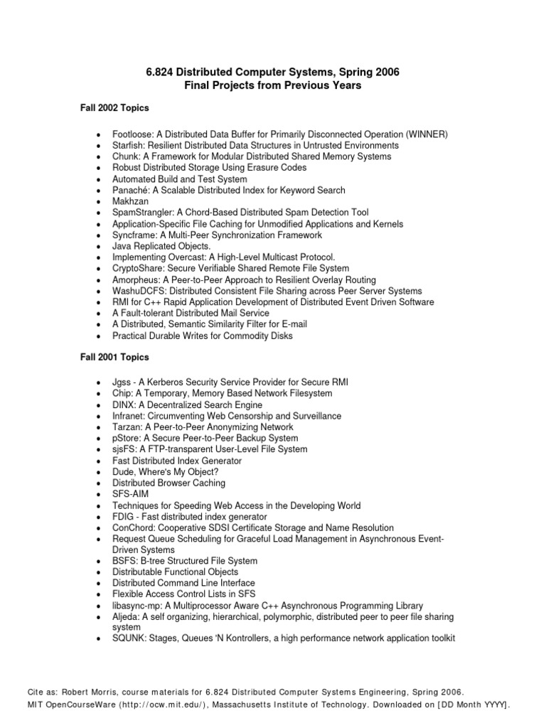 Prev - Projects MIT OCW | PDF | Peer To Peer | Computer Network