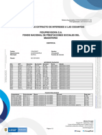 Certificado de Extracto de Intereses A Las Cesantías Fiduprevisora S.A. Fondo Nacional de Prestaciones Sociales Del Magisterio