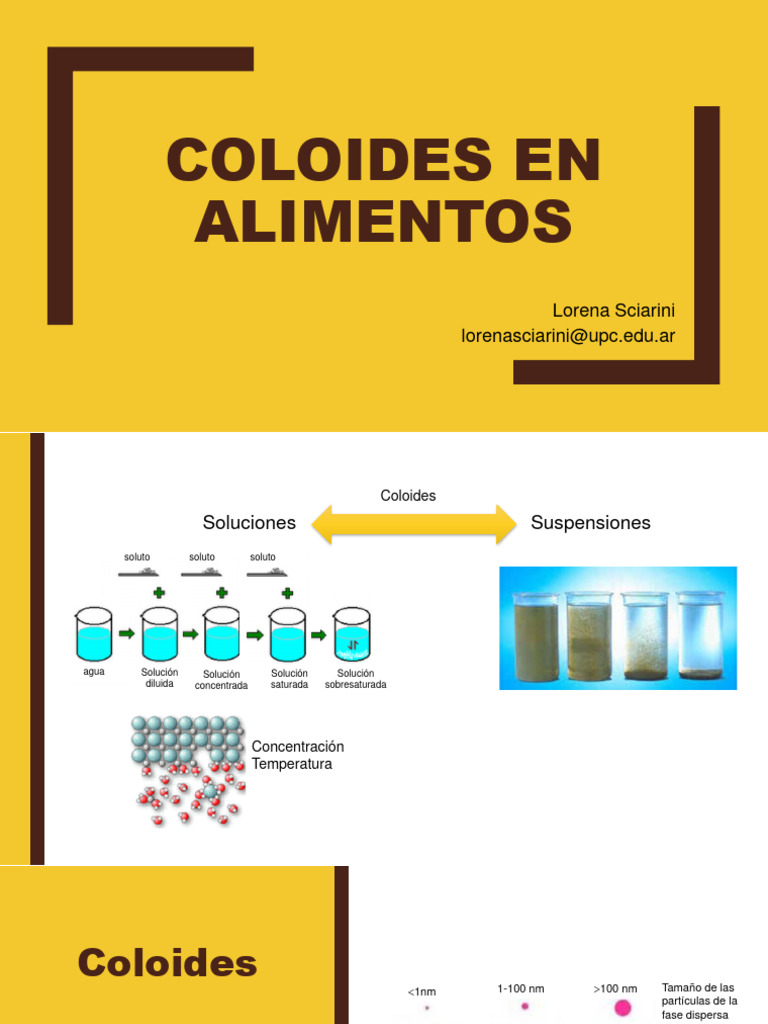 Coloides en Alimentos: Tipos y Ejemplos | PDF | Coloide | Emulsión